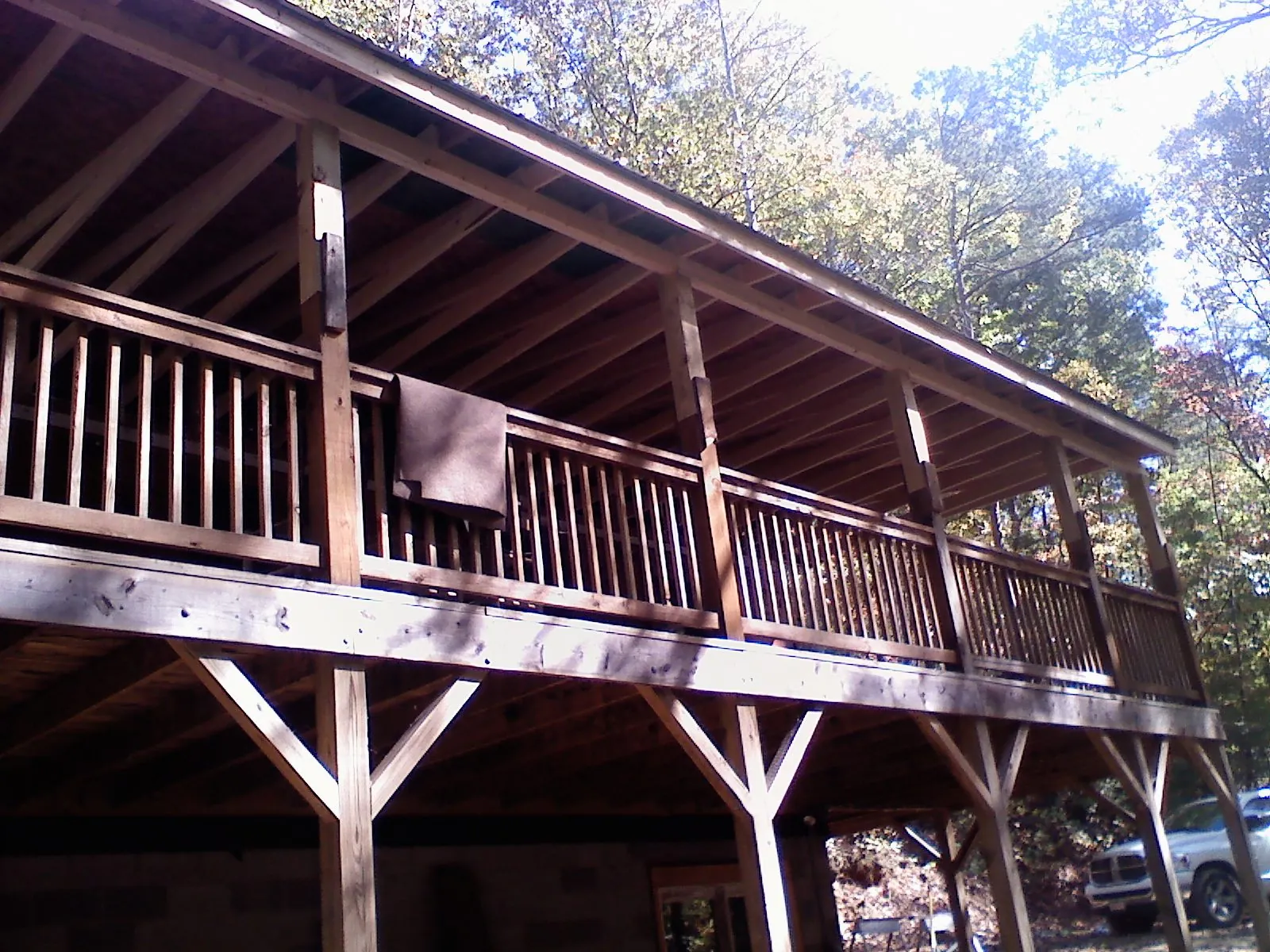 Timber framing under a new elevated porch and deck — Roof Leak Repair in South Fallsburg by Roofing Brothers